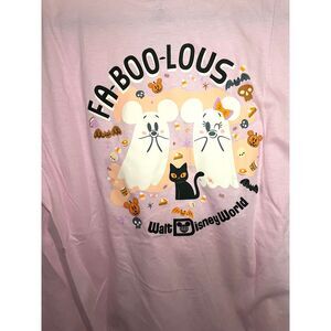 WDW Fa-Boo-Lous ghost womens tee in pink -M